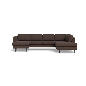 Houston sofa med chaiselong og open end VF - Jump fløjl Brown - STÆRK PRIS